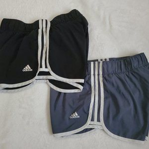 2 Pairs of Adidas Women's M10 Icon Running Shorts (Small)